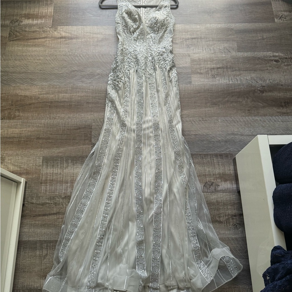 Silver Sparkly Camille Maxi Dress